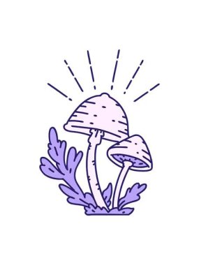 bob and pause animation of illustration of mushrooms