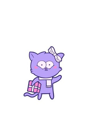 Neon bir kedinin çizgi filminin animasyonunu genişletiyor.