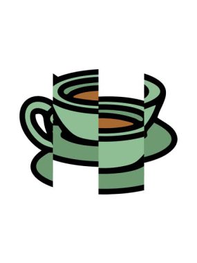 Geleneksel Brezilya kahvesinin bölünen hareketli animasyonu