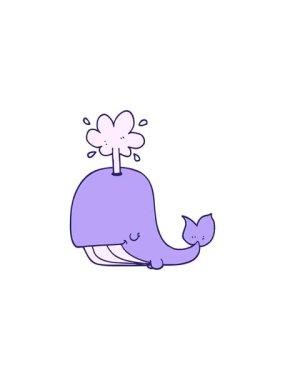 flashy sales animation of cartoon whale illustration
