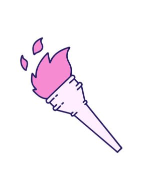 Dövmenin titreşimli animasyonu geleneksel yanan meşale stilinde