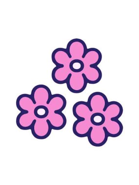 Bir çiçeğin karikatür elementinin dönen hareketi