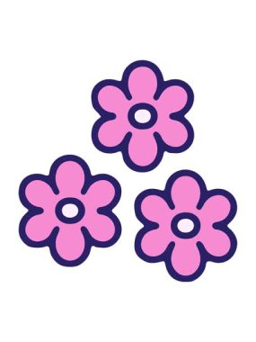 Bir çiçeğin karikatür elementinin hareketli animasyonu