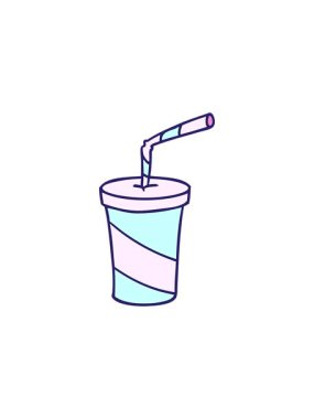 Fast food içeceği karikatürünün el yapımı animasyonu.