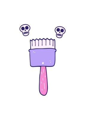 Çizgi film fırçasının kafatası animasyonu