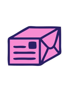 Bir kağıt paketinin sevimli karikatürünün efekt animasyonunu göster