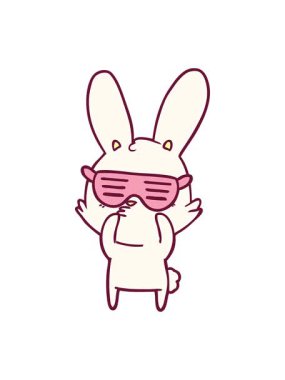 Parlak renkli meraklı tavşan çizgi filminin basınçlı animasyonu