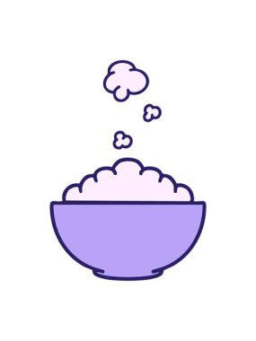 Basit bir kasedeki kızgın pirincin hareketli animasyonu.