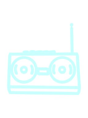 Radyo kaset çalar simgesinin ışık efekti canlandırması