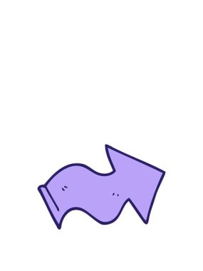 Çizgi film karalama işaretli okun animasyonunu genişletiyorum