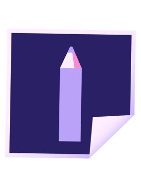 Mor renkli kalem grafik vektör illüstrasyon kare etiketinin titreşimli hareket animasyonu