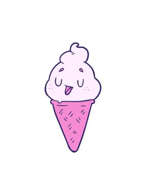 pressure popping animation of cute cartoon ice cream image