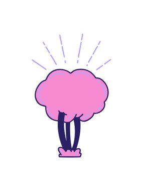 Geleneksel dövme stili ağaç çiziminin hareketli animasyonu