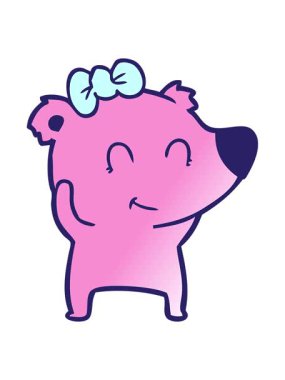 Ayı çizgi film karakterinin parlak ışık efekti animasyonu