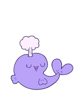 Bir balinanın sevimli çiziminin hareketli animasyonu