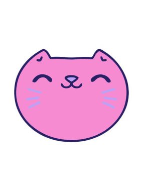 Mutlu bir kedi suratının çizgi filminin ışık efekti