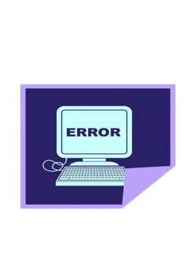 Bilgisayar hata vektörü illüstrasyon kare soyma etiketinin hareketli animasyonu