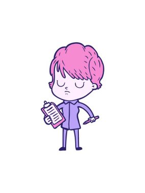 Çizgi film kadın karakterinin neon tarzı animasyonunu salla ve durdur