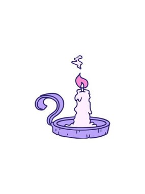 Mum tutacağının ve yanan mumun satış animasyonu