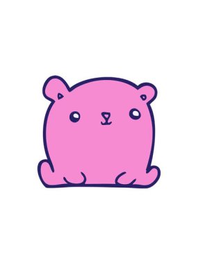 Çizgi film ayı tasarımının radyoaktif parlayan animasyonu