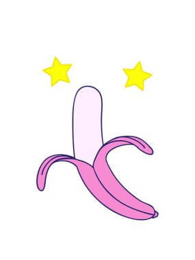 dönen yıldız animasyonu el çizimi tuhaf çizgi film muzu