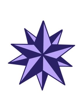 Titreşimli hareketli ikonik dövmeli bir yıldız karalaması görüntüsü.