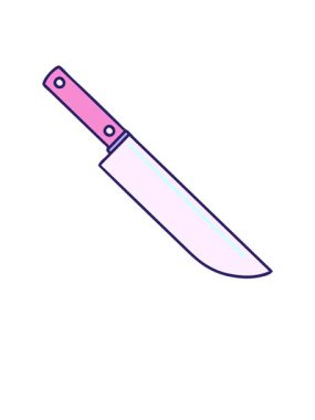 rise and float animation of a tattoo in traditional style of a knife