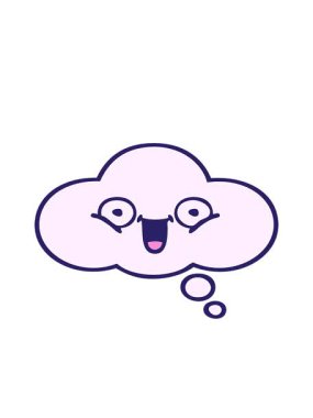 Düşünce baloncuğunun tatlı çizgi filminin hareketli animasyonu