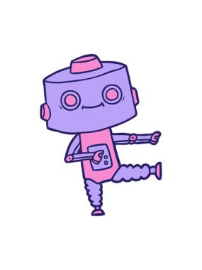 shine light effect animation of cartoon android character