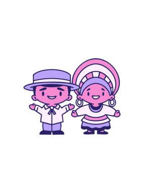 Brezilyalı çiftin geleneksel kıyafet karikatüründeki bölünme etkisi