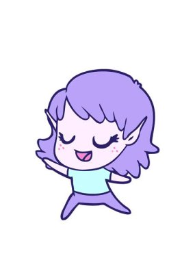 Karton mutlu elf kız dansının animasyonunu uzatıyorum.