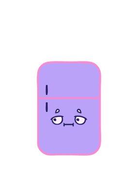 Buzdolabının tatlı çizgi filminin zıplama hareketi animasyonu.