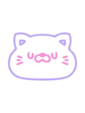 Şirin bir kedi suratlı ikonun çizgi karalamalarının efekt canlandırması