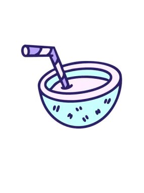 Brezilya Cocoloco Brezilya kokteyl çiziminin yükseliş ve yüzme animasyonu