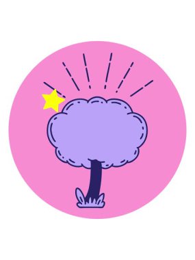 Parıldayan yıldızlar, ağaç şeklindeki dövmenin animasyonunu etkiler.