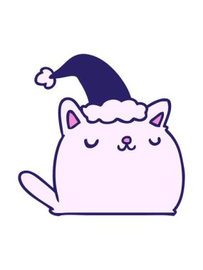 Kawaii kedi çizgi filminin el yapımı hareketli animasyonları.