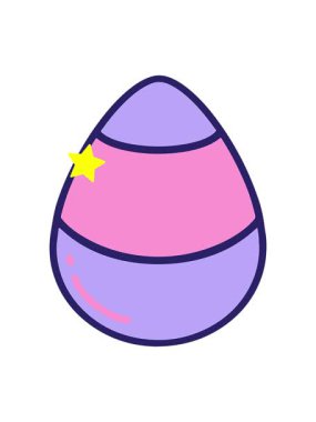 Parıldayan yıldızlar sevimli paskalya yumurtalarının animasyonunu etkiler.