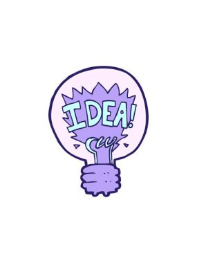 Çizgi film fikri ampul sembolünün parlak ışık efekti