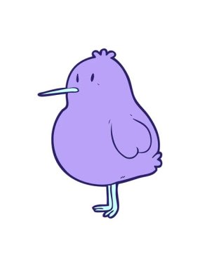 Şirin bir kivi kuşunun pixelize efekti