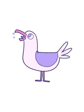 Karikatür martısının titreşimli hareketi