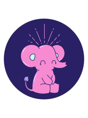 Dövme ikonunun hareketli animasyonu şirin bir fil