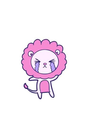 Ağlayan bir aslanın hareketli çizgi filmi.