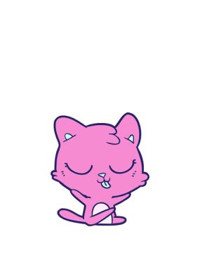 Kedi çizgi filmi çiziminin animasyonunu genişletiyorum.