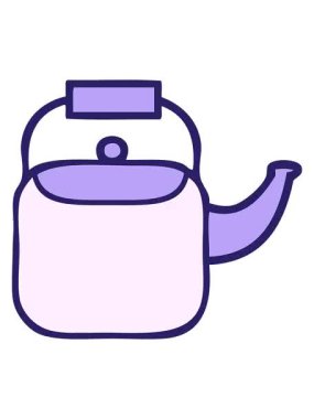 Su ısıtıcısının tatlı çizgi filminin titreşimli animasyonu