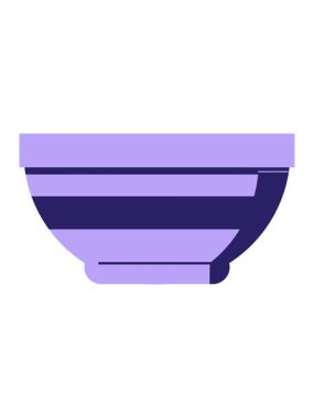 Bir kasenin düz renkli çiziminin basınçlı canlandırması