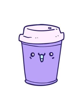 Titreyen çizgi film animasyonu kahveyi dışarı çıkar.