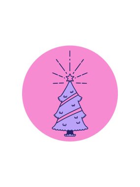 Yıldızlı bir noel ağacının yıldız patlaması etkisi simgesi