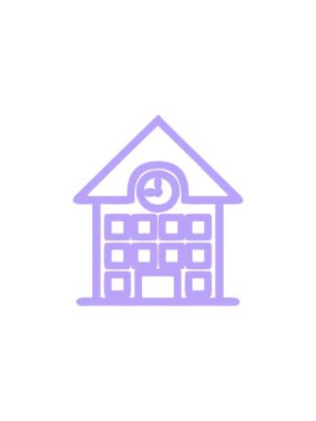 Okul sembolünün titreyen hareketli animasyonu