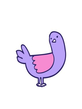 Çizgi film güvercinlerinin yanıp sönen radyal çizgileri