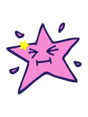 Parıldayan yıldızlar komik grunge desenli çizim çizgi film yıldızının animasyonunu etkiler.